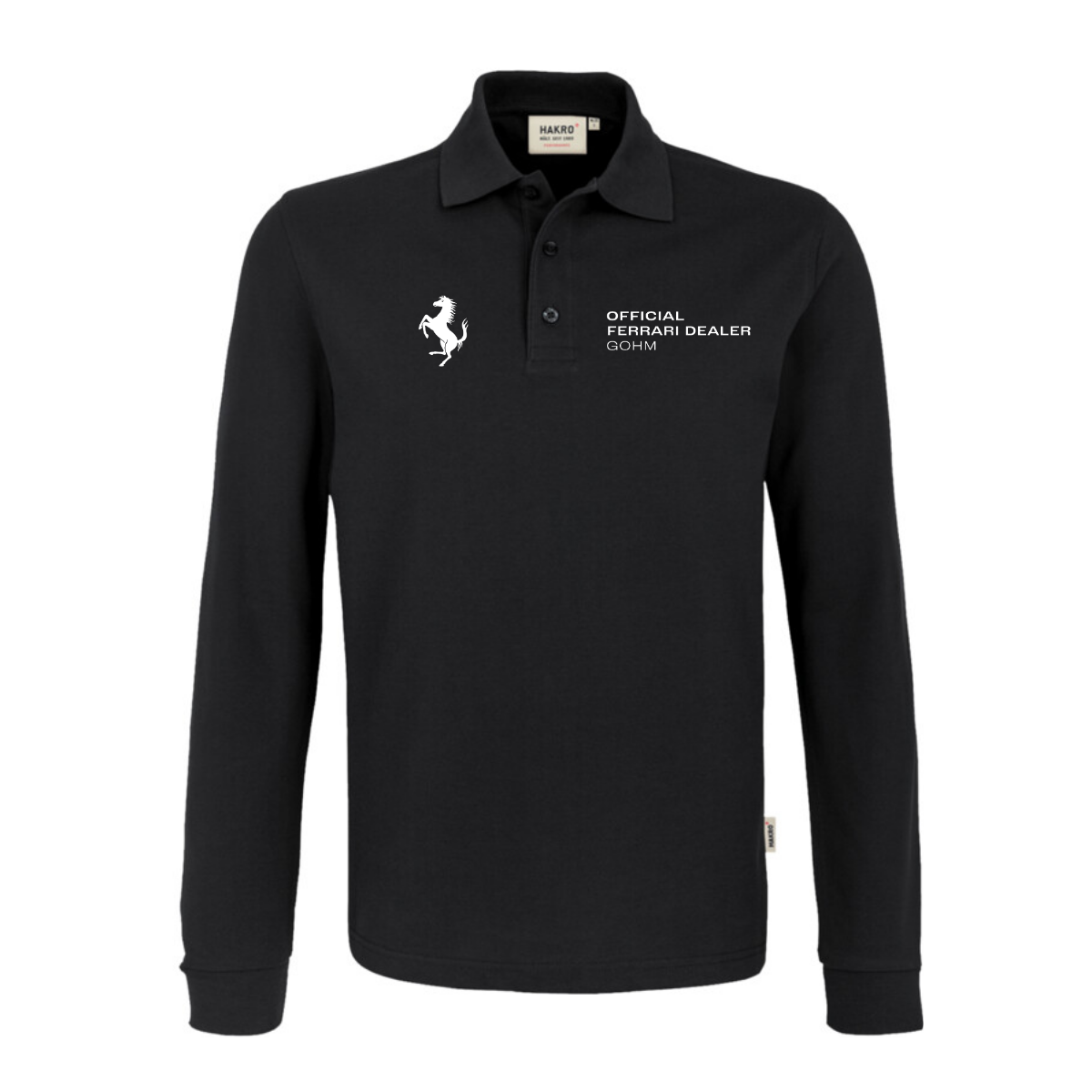 Hakro Damen Longsleeve MIKRALINAR Schwarz (inkl. Bedruckung) - Ferrari Gohm