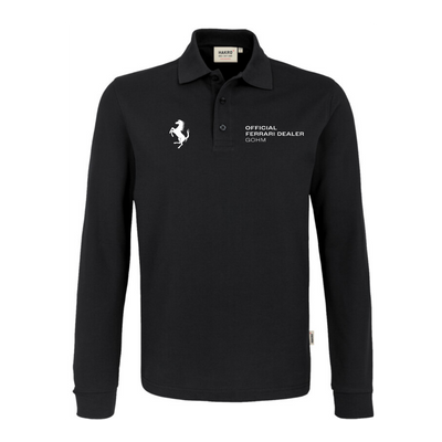 Hakro Herren Longsleeve MIKRALINAR Schwarz (inkl. Bedruckung) - Ferrari Gohm