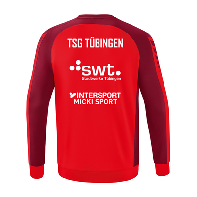 Erima Six Wings Sweatshirt rot / bordeaux (inkl. Bedruckung) - TSG Tübingen Aktive