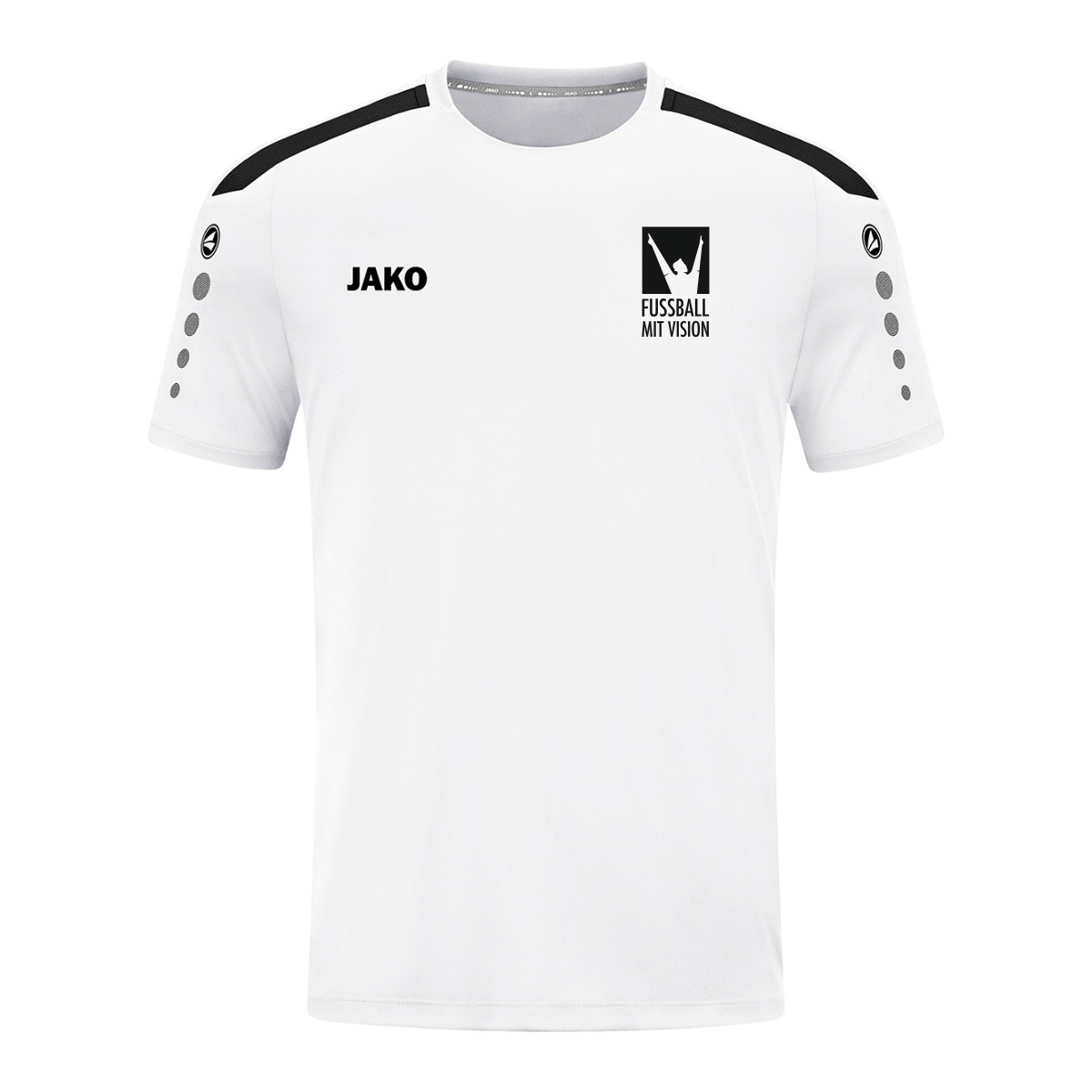 JAKO T-Shirt Power weiß/schwarz (inkl. Bedruckung) - Fussball mit Vision