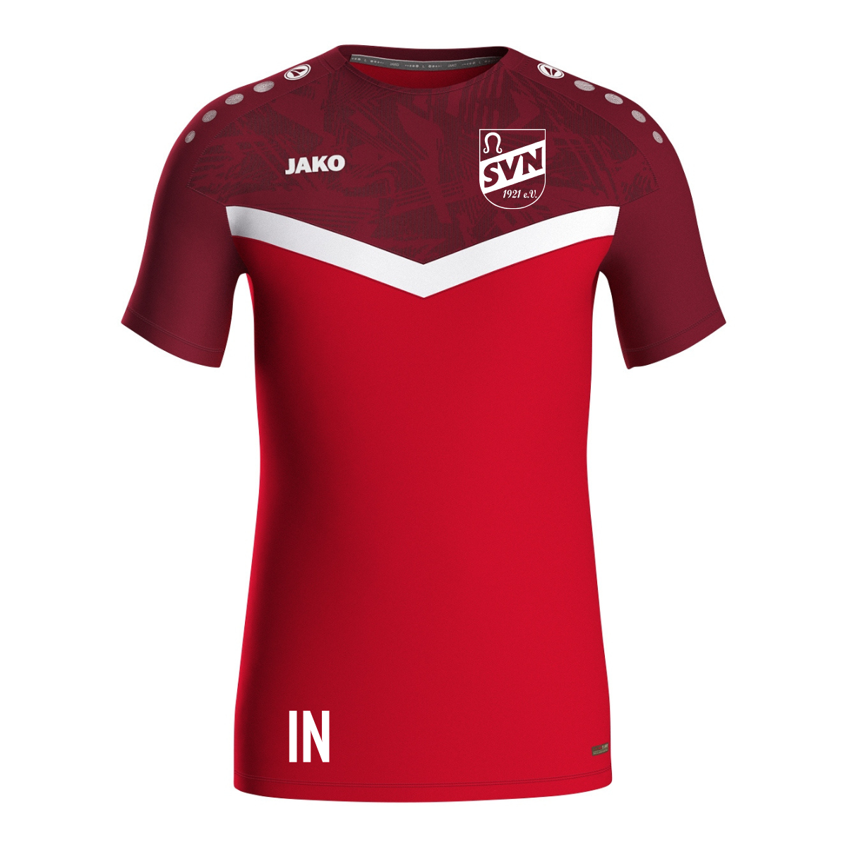 JAKO T-Shirt Iconic rot/weinrot (inkl. Bedruckung) - SV Nufringen