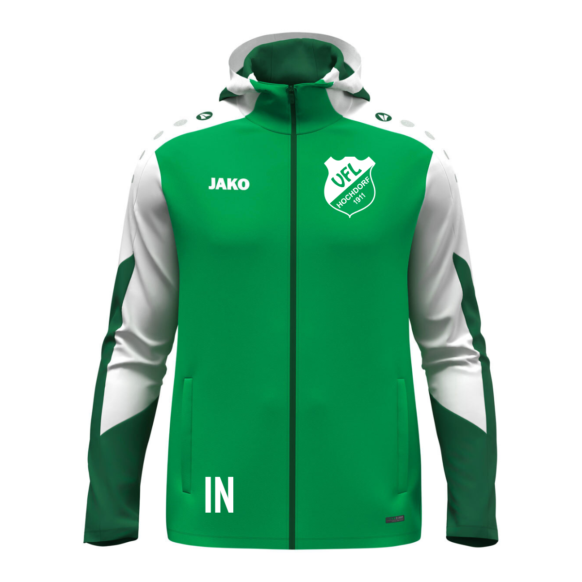 JAKO Kapuzenjacke Dynamic grün/weiß (inkl. Bedruckung) VfL Hochdorf