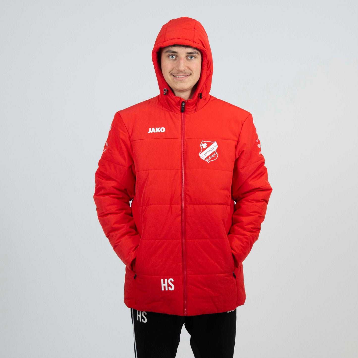 JAKO Coachjacke Team mit Kapuze rot (inkl. Bedruckung) - SV Eutingen