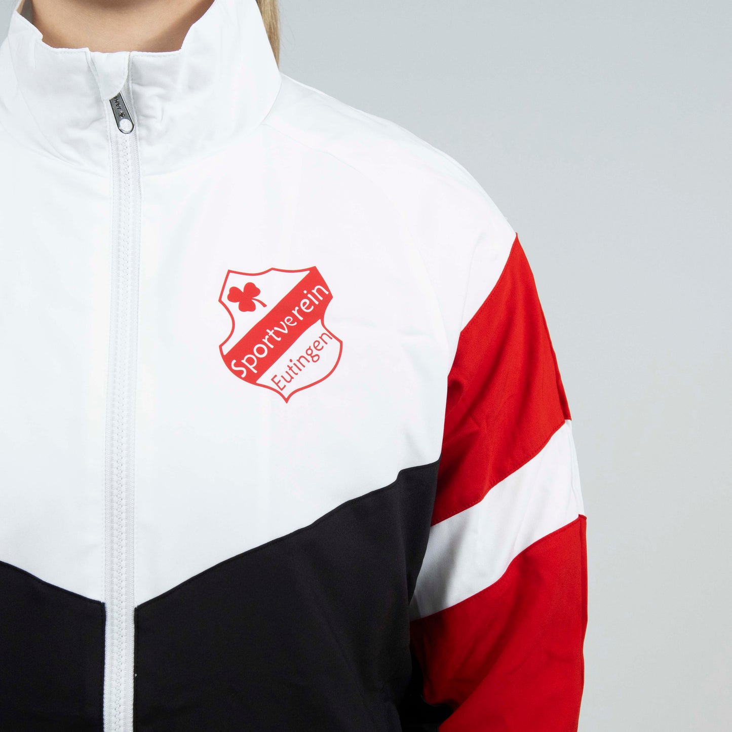 JAKO Freizeitjacke Retro schwarz/rot/weiß (inkl. Bedruckung) - SV Eutingen