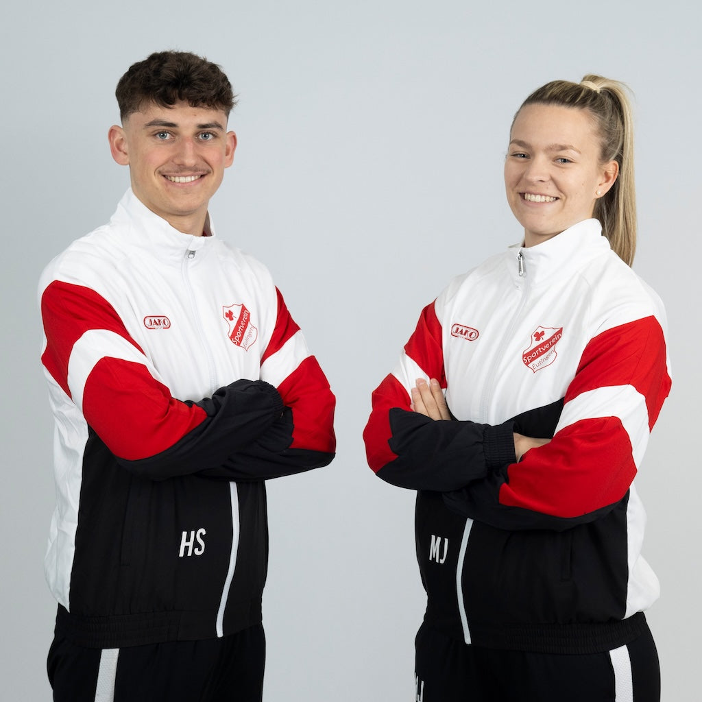 JAKO Freizeitjacke Retro schwarz/rot/weiß (inkl. Bedruckung) - SV Eutingen