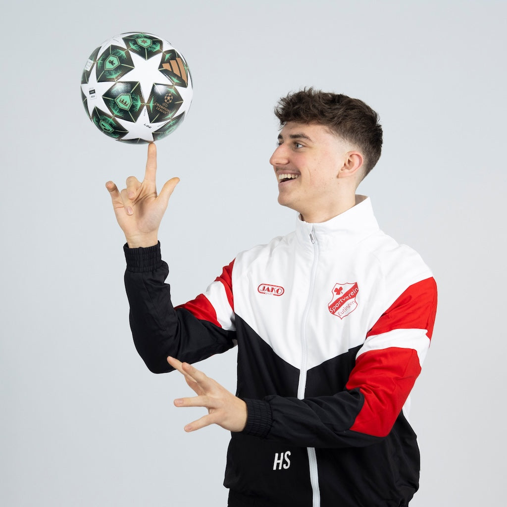 JAKO Freizeitjacke Retro schwarz/rot/weiß (inkl. Bedruckung) - SV Eutingen