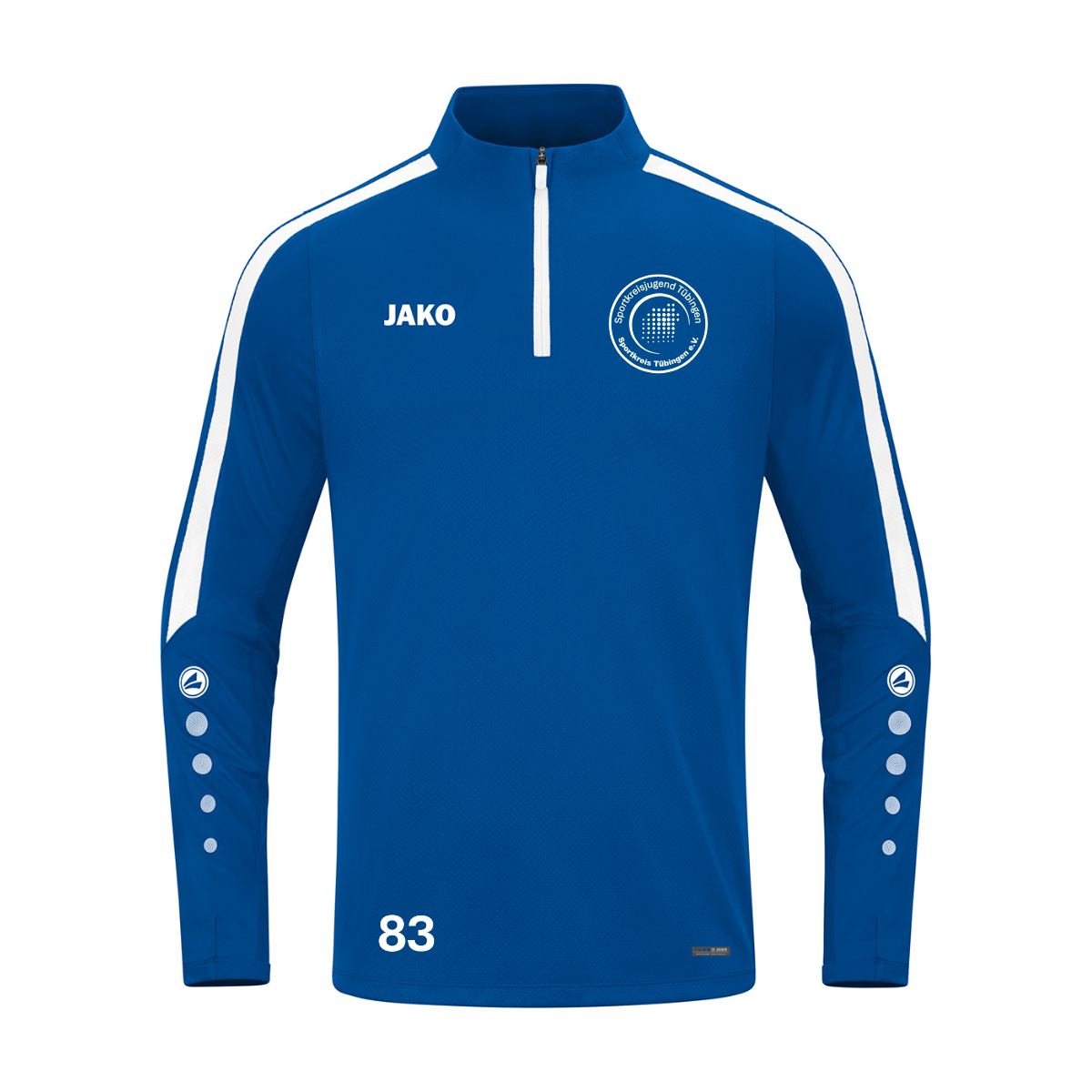 JAKO Zip Top POWER Blau (inkl. Bedruckung) - Sportkreis Tübingen