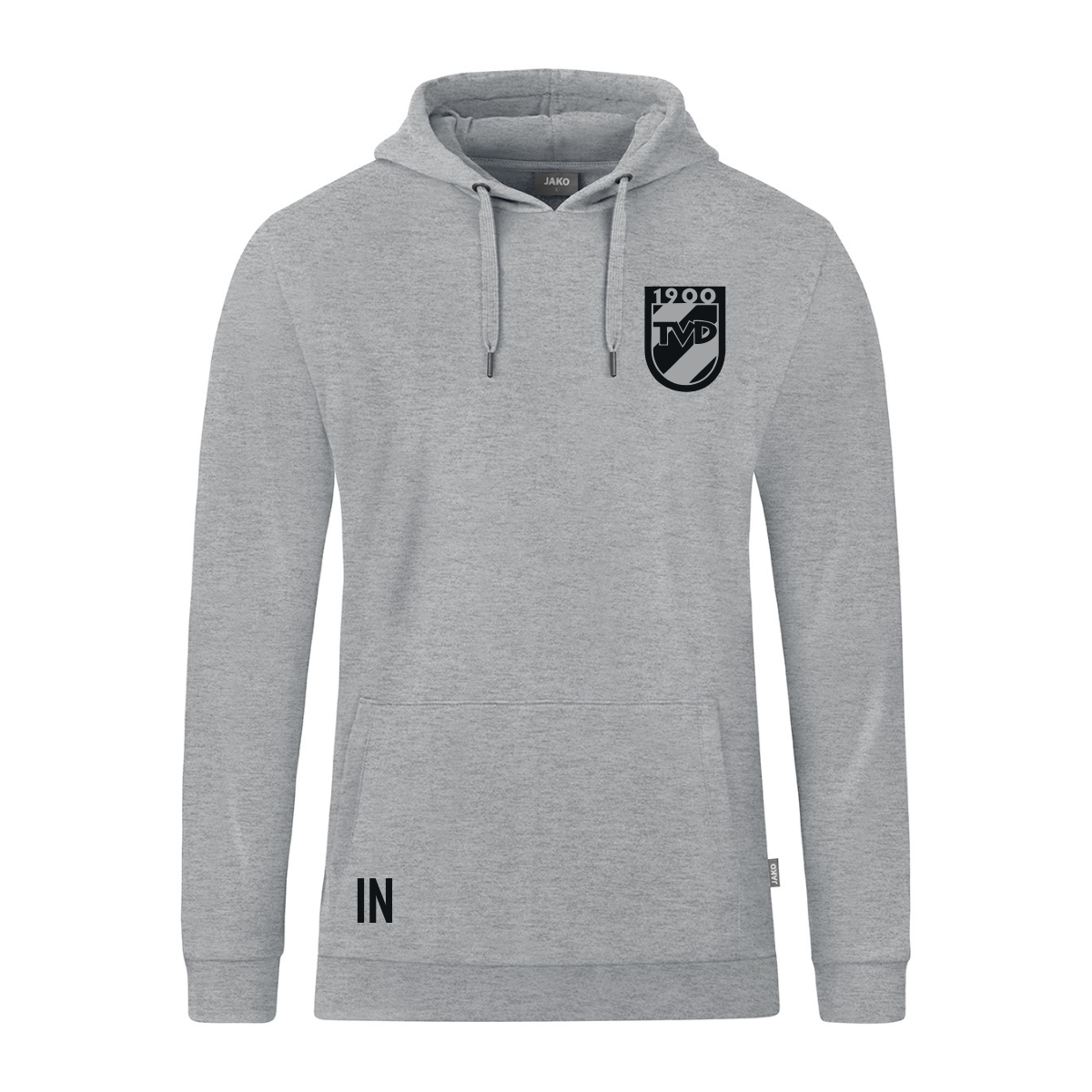 Jako Hoodie Organic hellgrau meliert (inkl. Bedruckung) - TV Derendingen