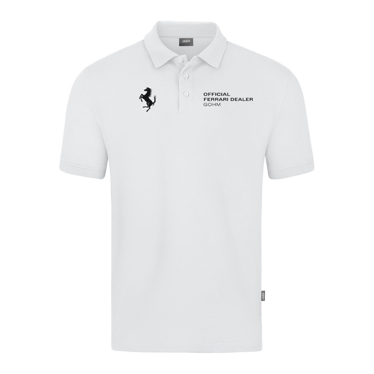 JAKO Poloshirt Doubletex weiß (inkl. Veredelung) - Ferrari Gohm