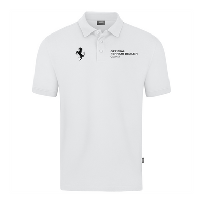 JAKO Poloshirt Doubletex weiß (inkl. Veredelung) - Ferrari Gohm