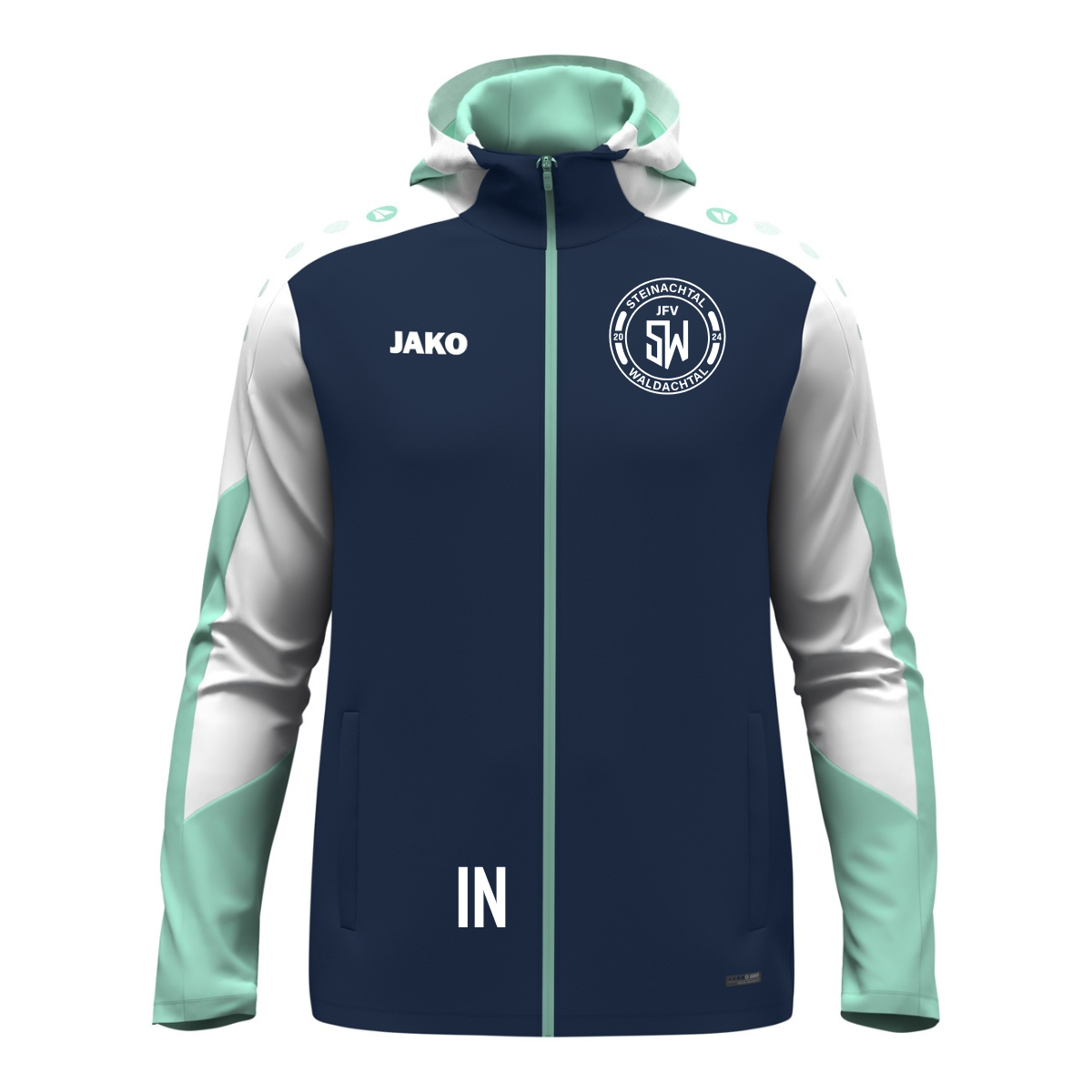 JAKO Kapuzenjacke Dynamic marine/weiß/minze (inkl. Bedruckung) - JFV Steinachtal/Waldachtal