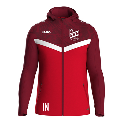 JAKO Kapuzenjacke Iconic rot/weinrot (inkl. Bedruckung) - SV Nufringen