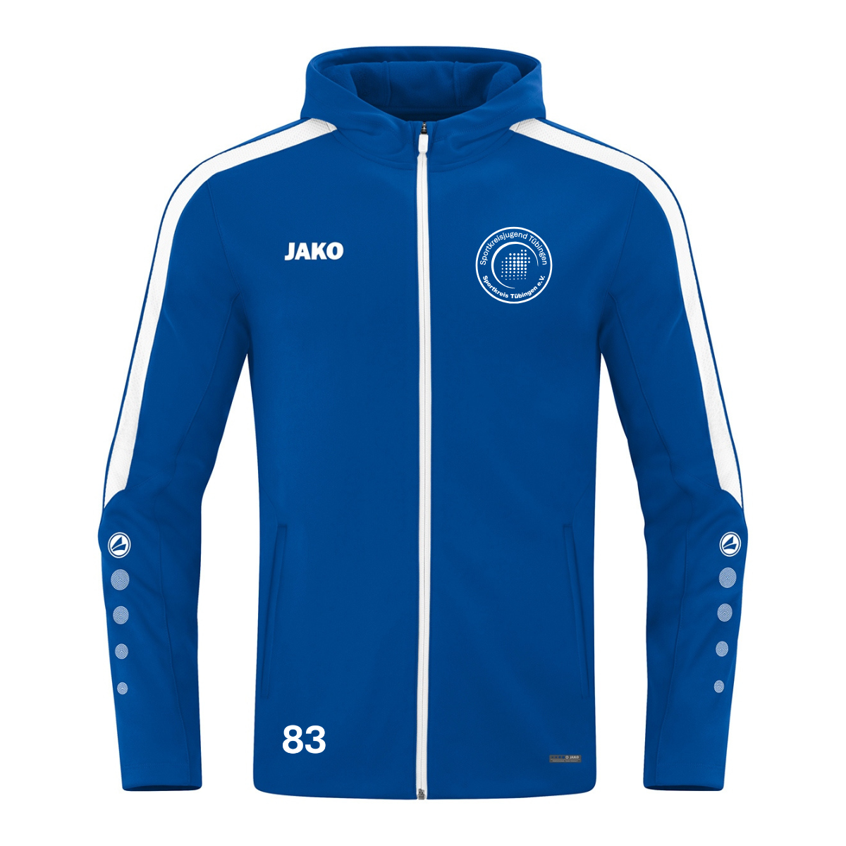 JAKO Kapuzenjacke POWER Blau (inkl. Bedruckung) - Sportkreis Tübingen