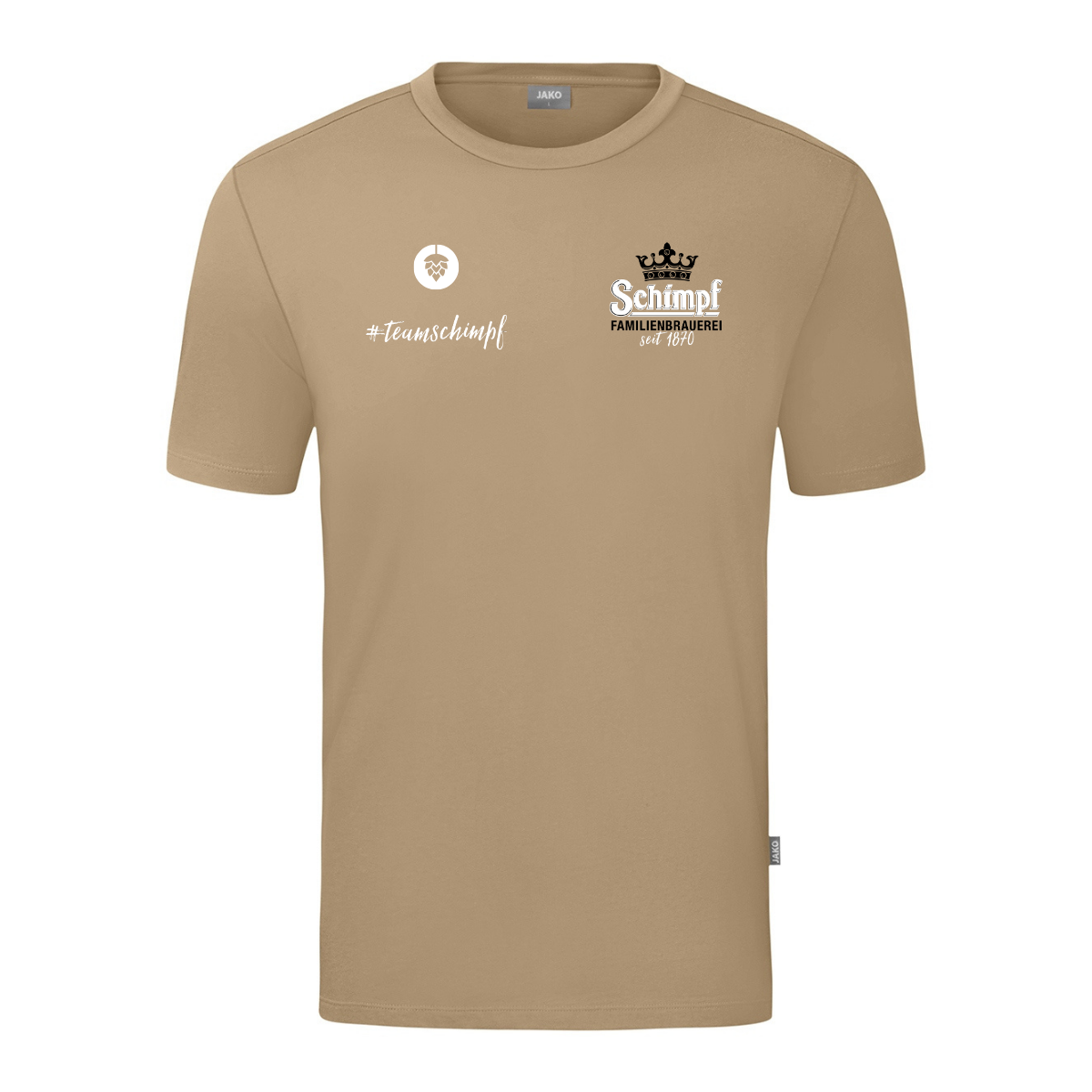 JAKO T-Shirt Organic Sand (inkl. Bedruckung) - Brauerei Schimpf