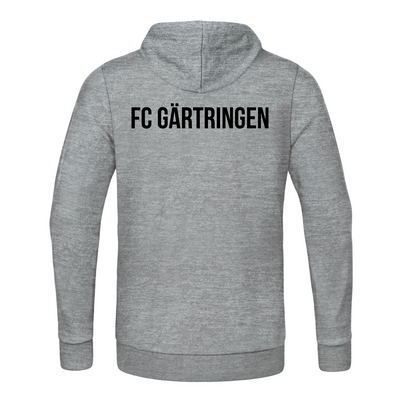 Jako Kapuzensweat Base hellgrau meliert (inkl. Bedruckung) - FC Gärtringen