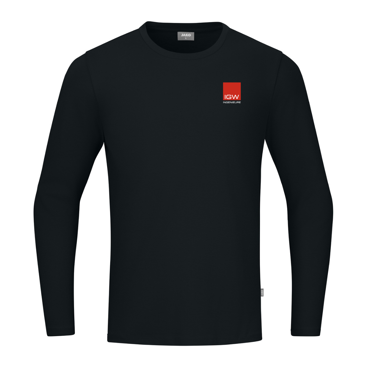 JAKO Longsleeve Organic schwarz (inkl. Bedruckung) - IGW