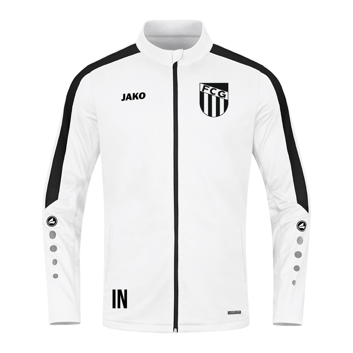 JAKO Polyesterjacke Power weiss/Schwarz(inkl. Bedruckung) - FC Gärtringen