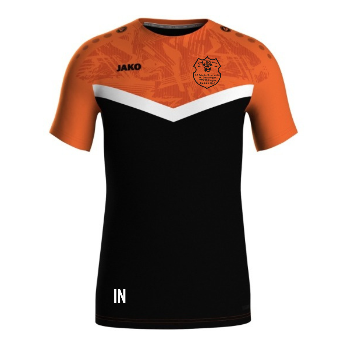 JAKO T-Shirt Iconic schwarz/neonorange (Inkl. Bedruckung) - JSG Gäu