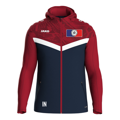 JAKO Kapuzenjacke Iconic marine/chili rot (inkl. Bedruckung) - SV Rosenfeld