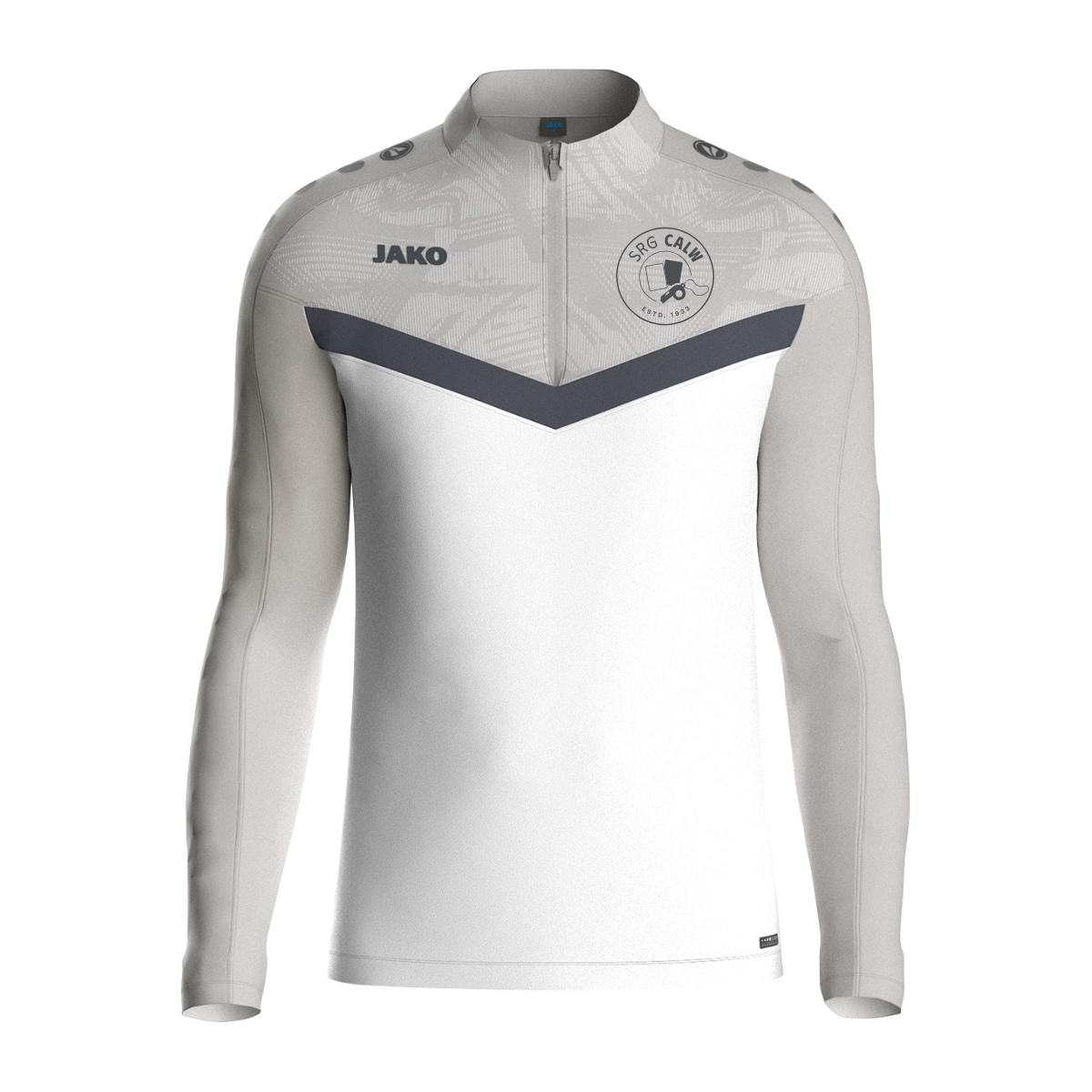Jako Zip Top Iconic weiß/soft grey (inkl. Bedruckung) - SRG Calw