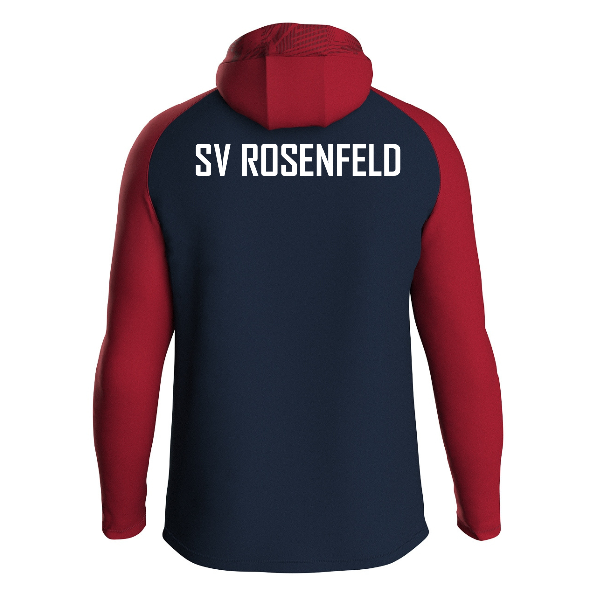 JAKO Kapuzenjacke Iconic marine/chili rot (inkl. Bedruckung) - SV Rosenfeld