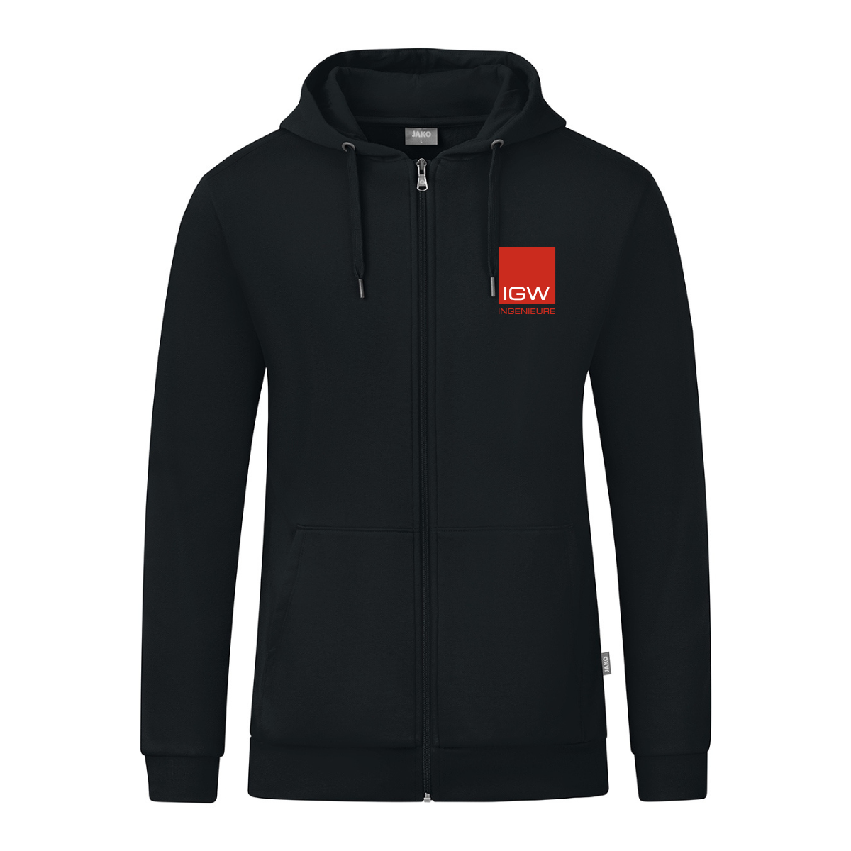 JAKO Kapuzenjacke Organic schwarz (inkl. Veredelung) - IGW