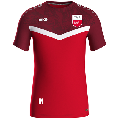 JAKO T-Shirt Iconic rot/weinrot (inkl. Bedruckung) - TV Rottenburg Badminton
