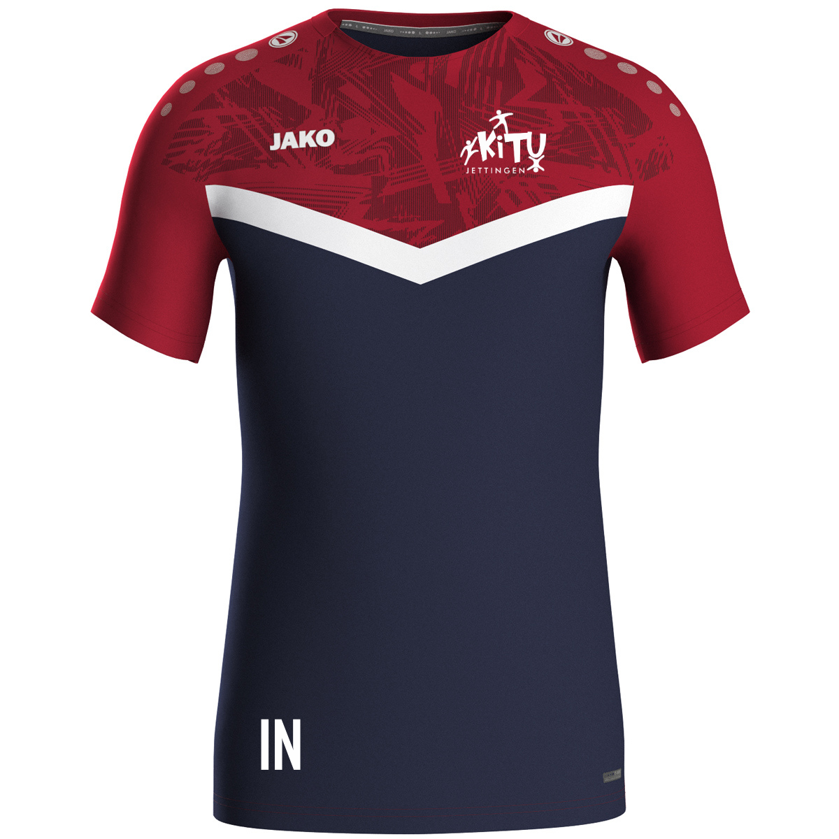 JAKO T-Shirt Iconic marine/chili rot (inkl. Bedruckung) - SG Jettingen - KITU