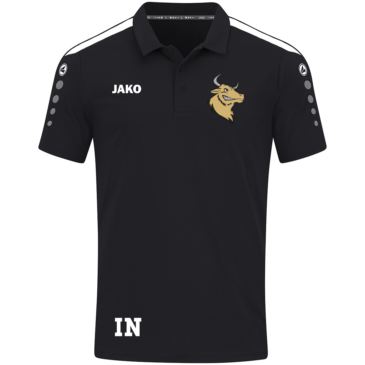 JAKO Polo Power schwarz (inkl. Bedruckung) - Bulls Bondorf