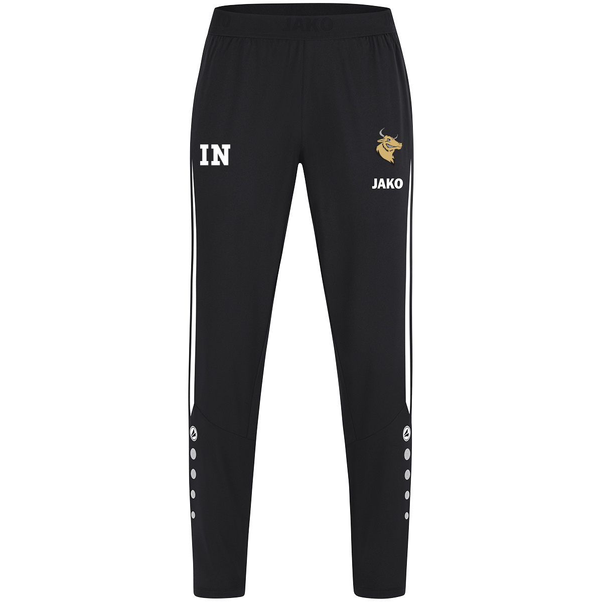 JAKO Freizeithose Power schwarz/weiß (inkl. Bedruckung) - Bulls Bondorf