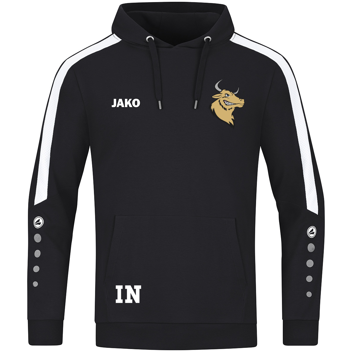 JAKO Kapuzensweat Power schwarz (inkl. Bedruckung) - Bulls Bondorf