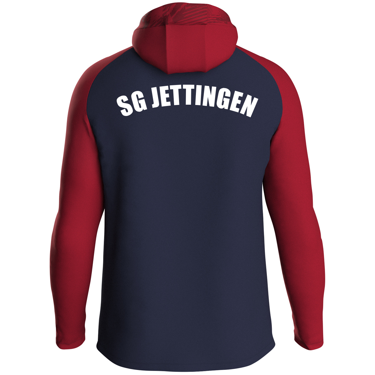 JAKO Kapuzenjacke Iconic marine/chili rot (inkl. Bedruckung) - SG Jettingen - KITU
