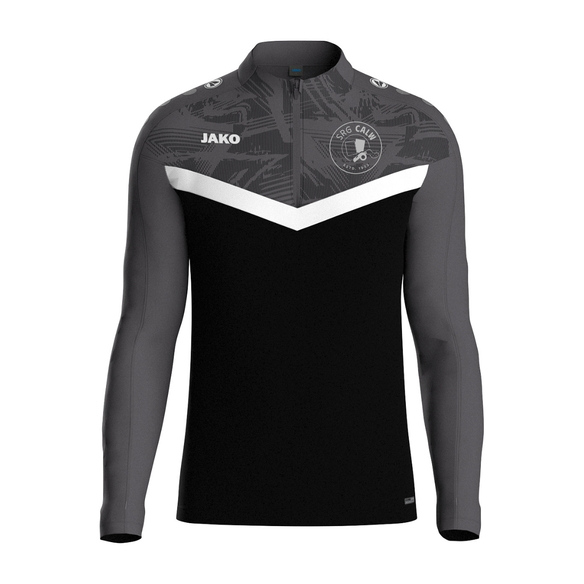 Jako Zip Top Iconic Schwarz/Anthrazit (inkl. Bedruckung) - SRG Calw