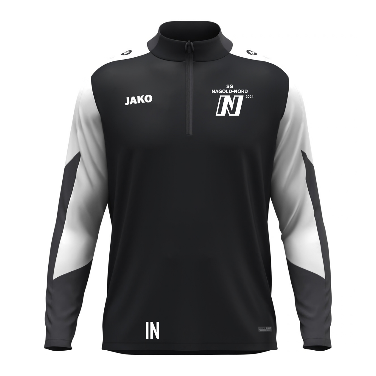 JAKO ZipTop Dynamic schwarz/weiß (inkl. Bedruckung) SG Nagold-Nord