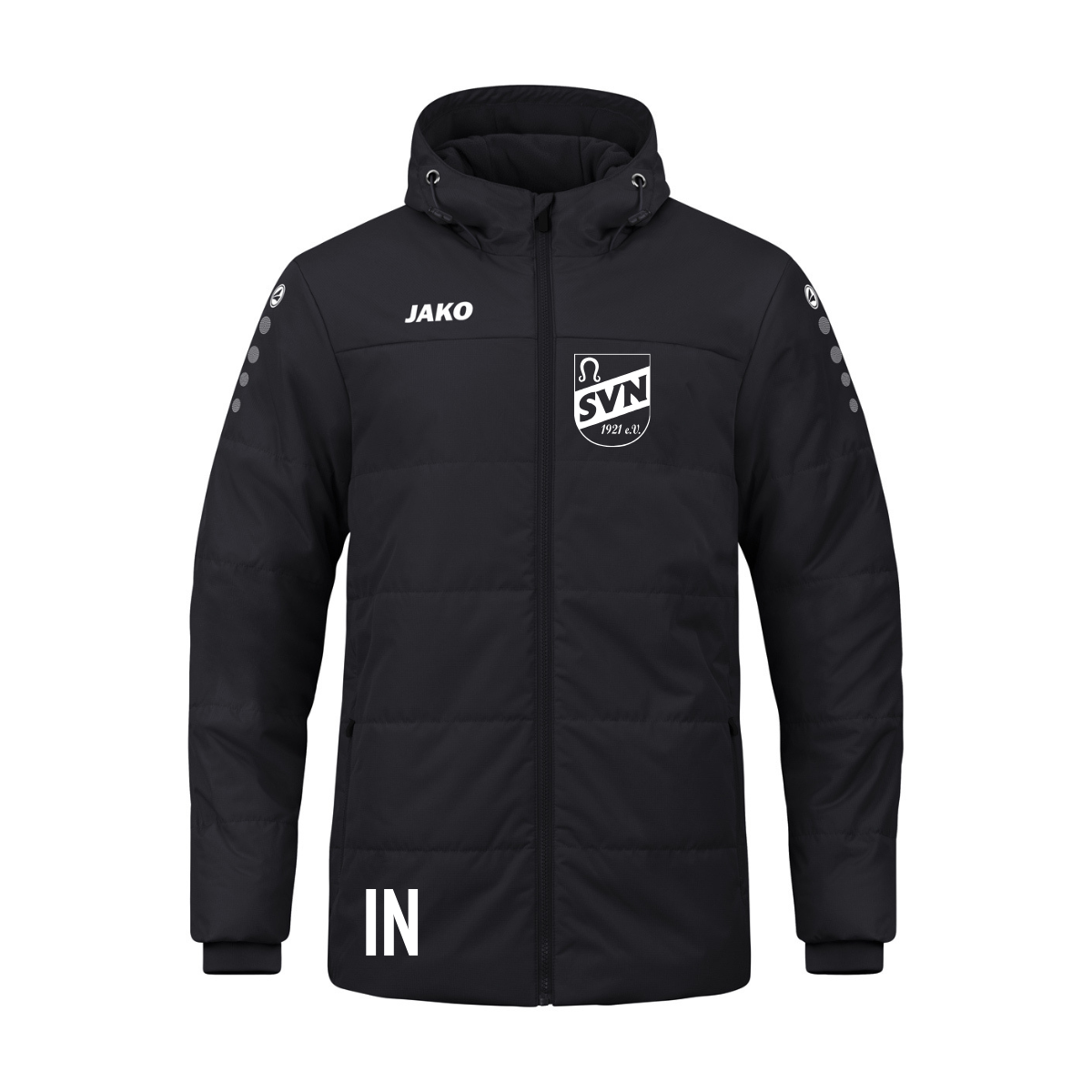 Jako Winterjacke Team mit Kapuze  schwarz (inkl. Bedruckung) - SV Nufringen