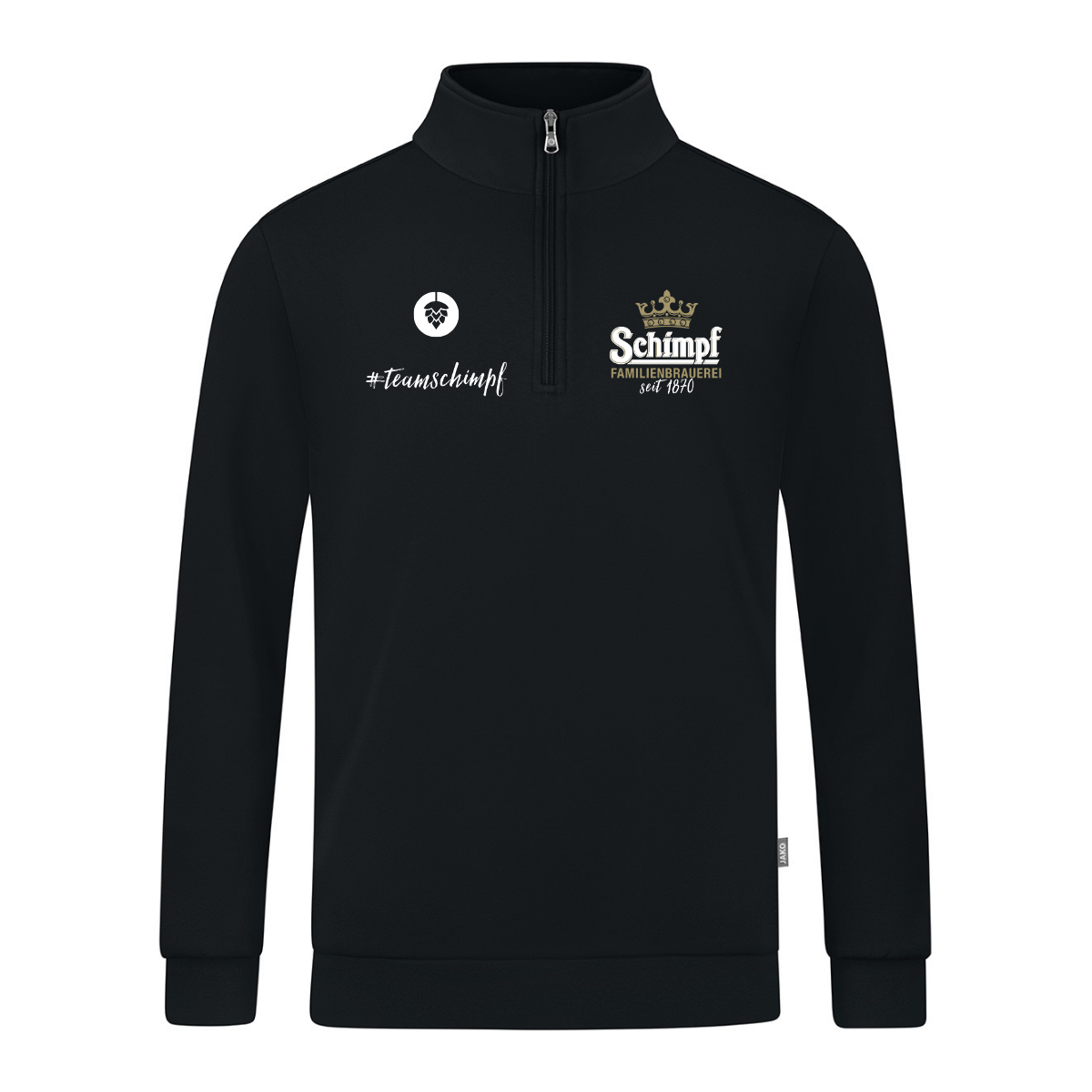 JAKO ZipTop Organic Schwarz (inkl. Bedruckung) - Brauerei Schimpf