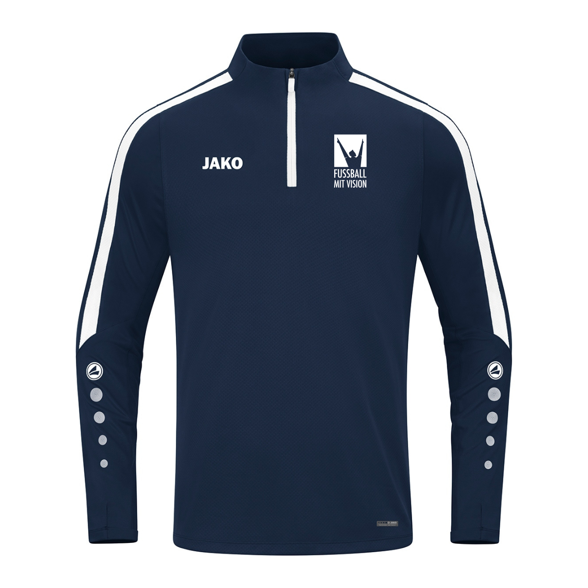 JAKO Zip Top POWER (inkl. Bedruckung) - Marine - Fussball mit Vision