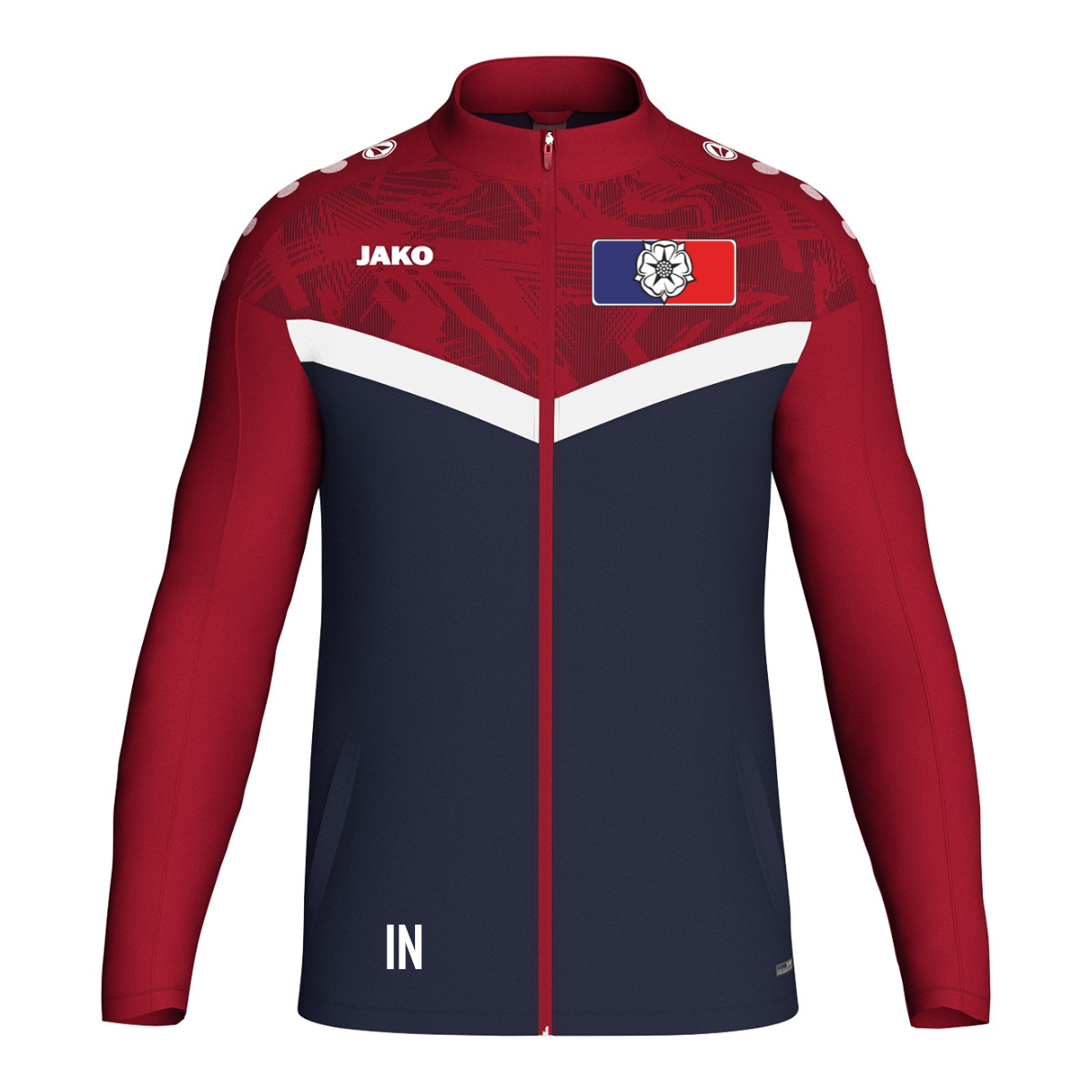 JAKO Polyesterjacke Iconic marine/chili rot (inkl. Bedruckung) - SV Rosenfeld
