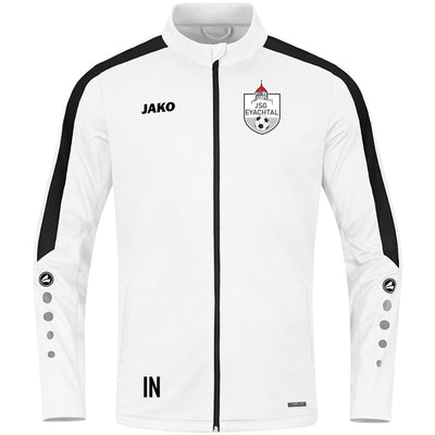 JAKO Polyesterjacke Power weiss/Schwarz(inkl. Bedruckung) - JSG Eyachtal