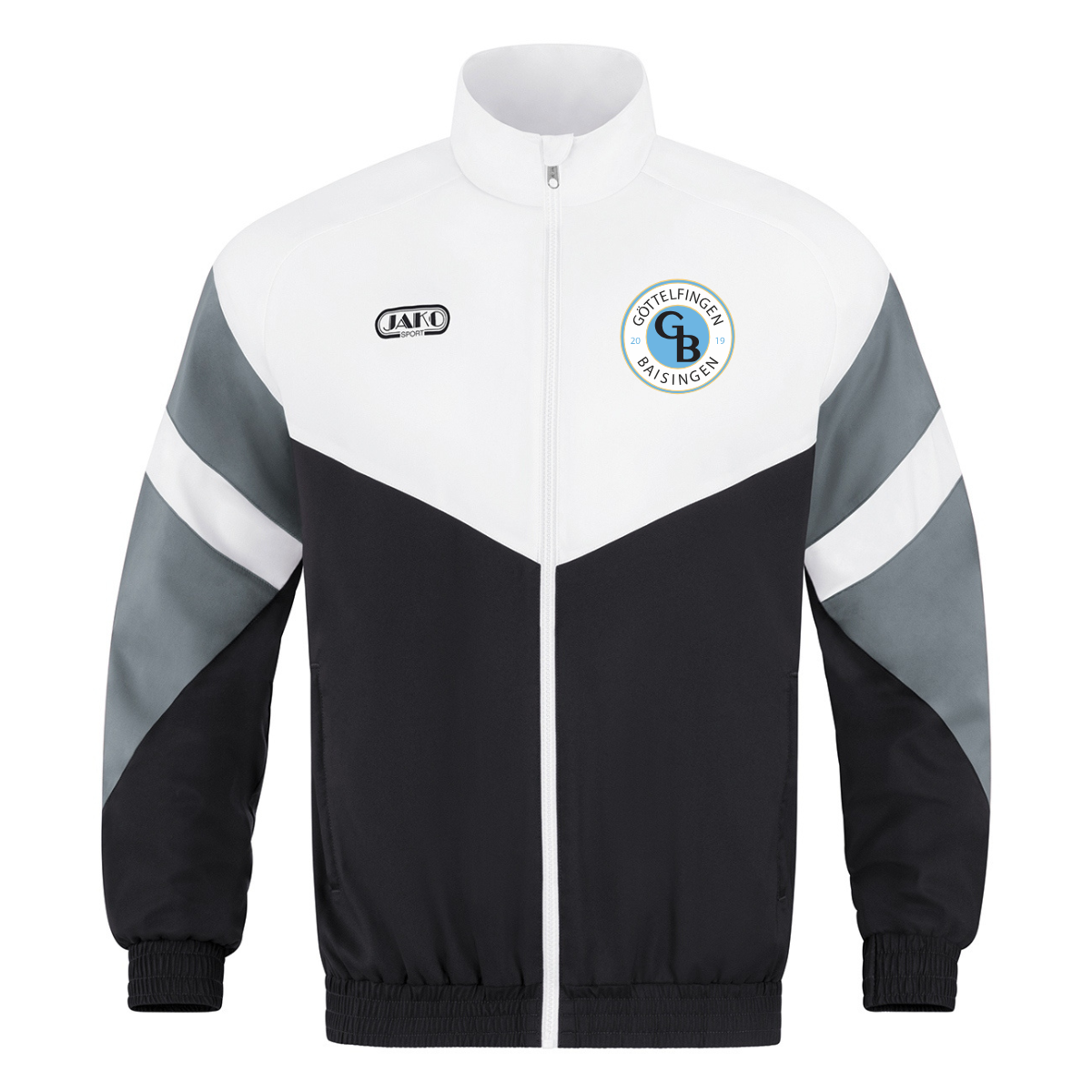 JAKO Freizeitjacke Retro schwarz/weiß/grau (inkl. Bedruckung) - SG Göttelfingen/Baisingen