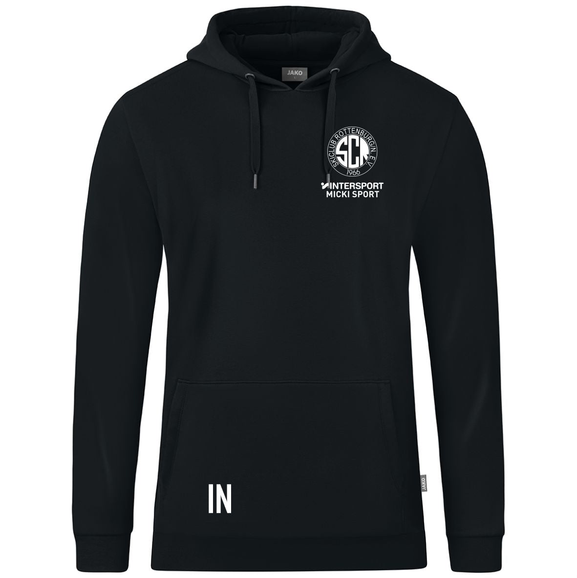 JAKO Kapuzensweat ORGANIC (inkl. Bedruckung) - Schwarz - Skiclub Rottenburg