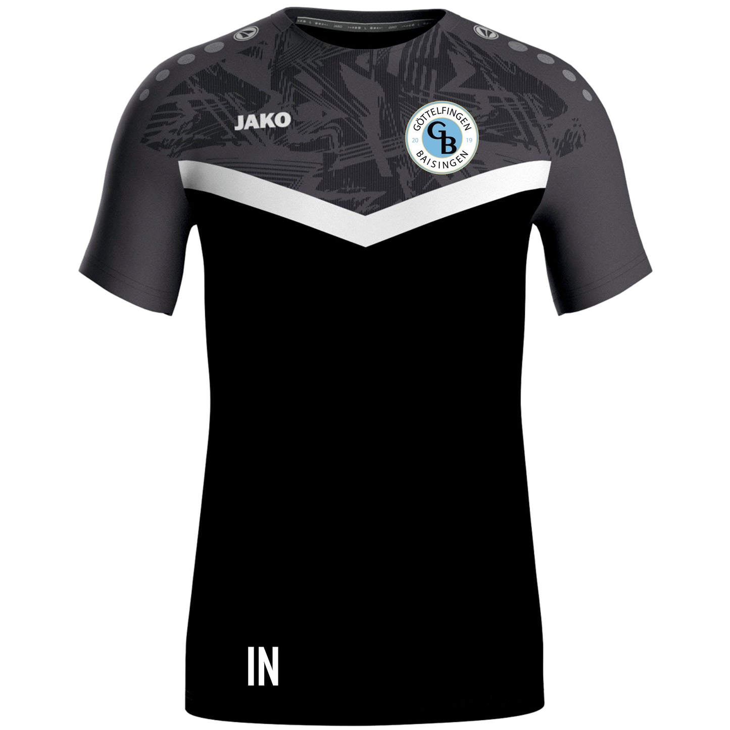 JAKO T-Shirt Iconic (inkl. Bedruckung) schwarz/anthrazit - SGM Göttelfingen/Baisingen