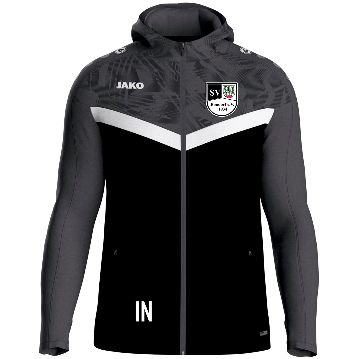 Jako Kapuzenjacke Iconic Schwarz/Anthrazit - SV Bondorf