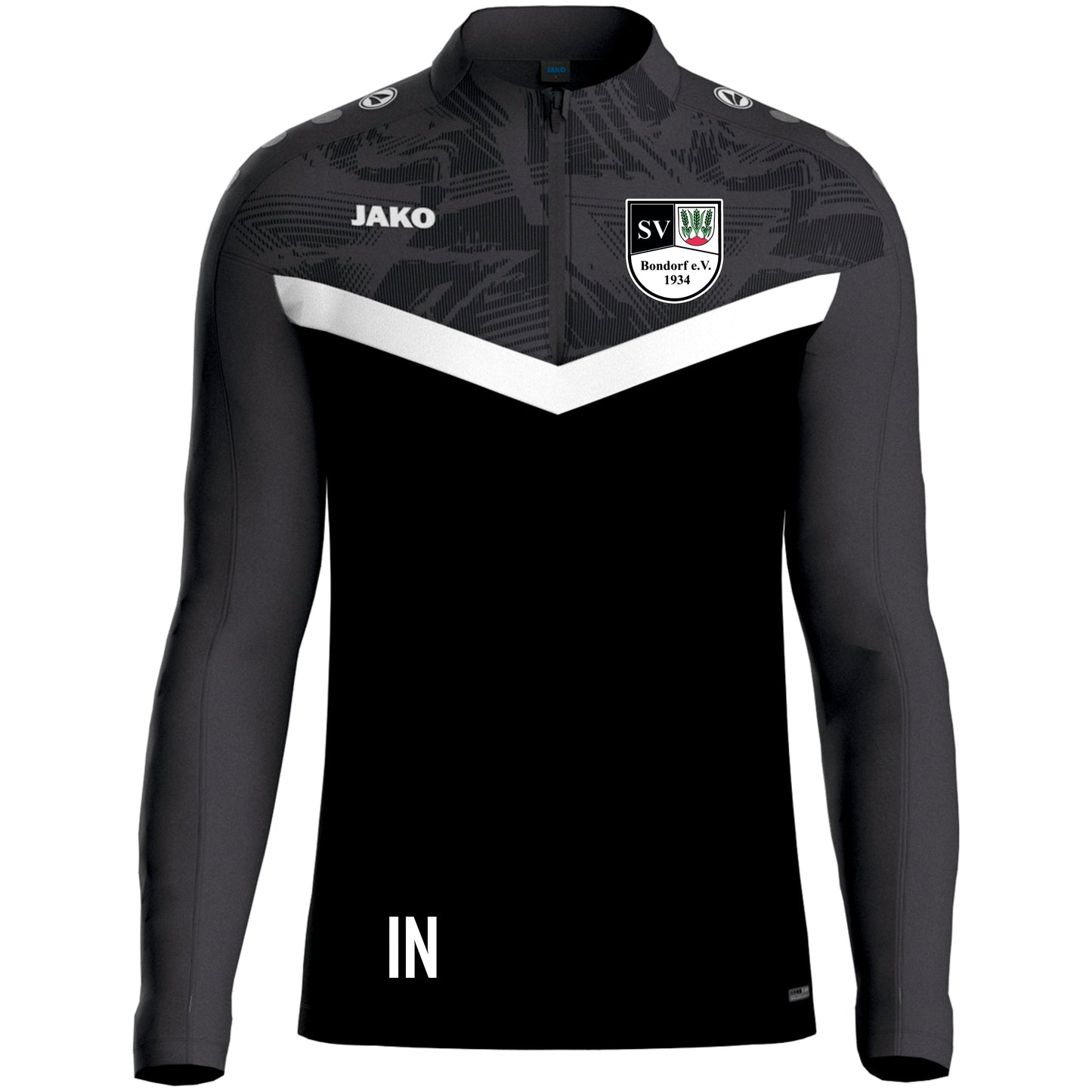 Jako Zip Top Iconic Schwarz/Anthrazit - SV Bondorf Aktive