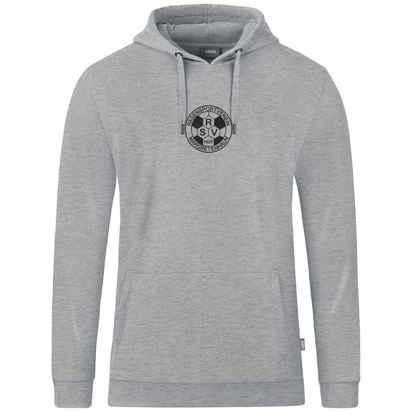 Jako Hoodie Organic hellgrau meliert (inkl. Bedruckung) - RSV Margretenhaun