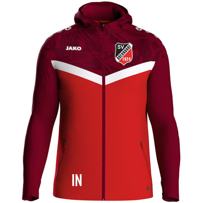 JAKO Kapuzenjacke Iconic rot/weinrot (inkl. Bedruckung) - SV Oberndorf