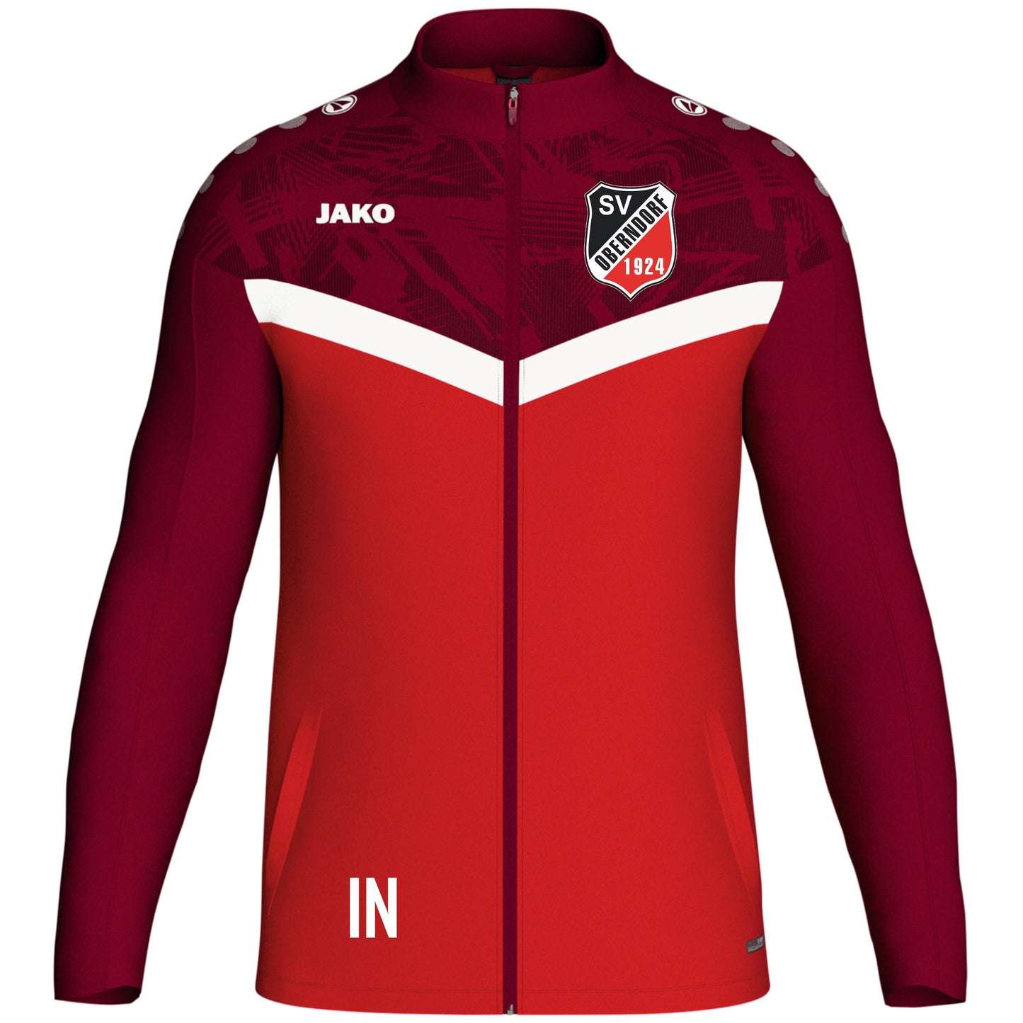 JAKO Polyesterjacke Iconic rot/weinrot (inkl. Bedruckung) - SV Oberndorf