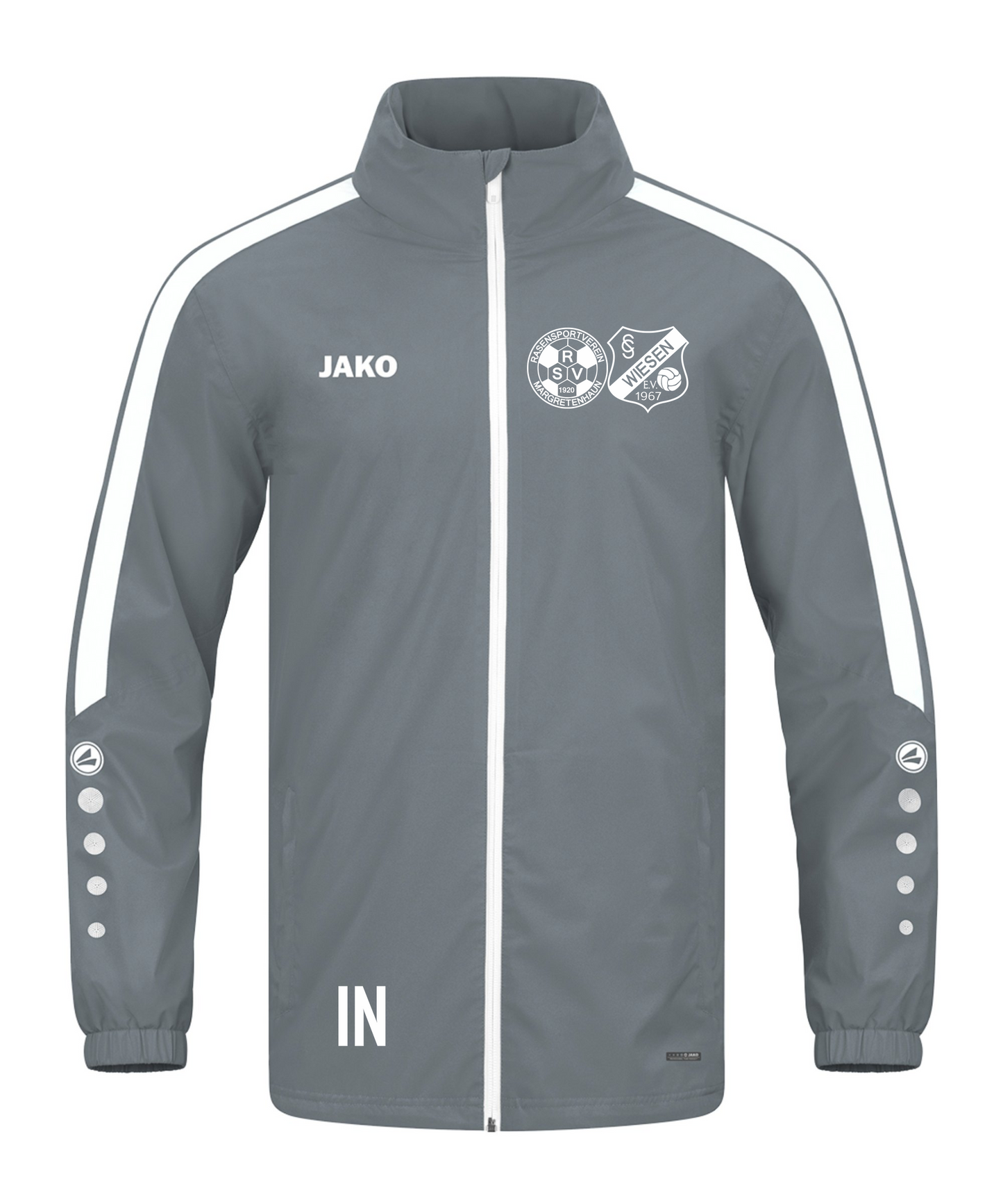 Jako Regenjacke Power steingrau (inkl. Bedruckung) - RSV Margretenhaun