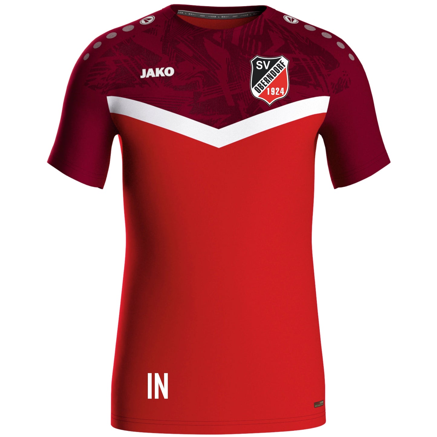 JAKO T-Shirt Iconic rot (inkl. Bedruckung) - SV Oberndorf