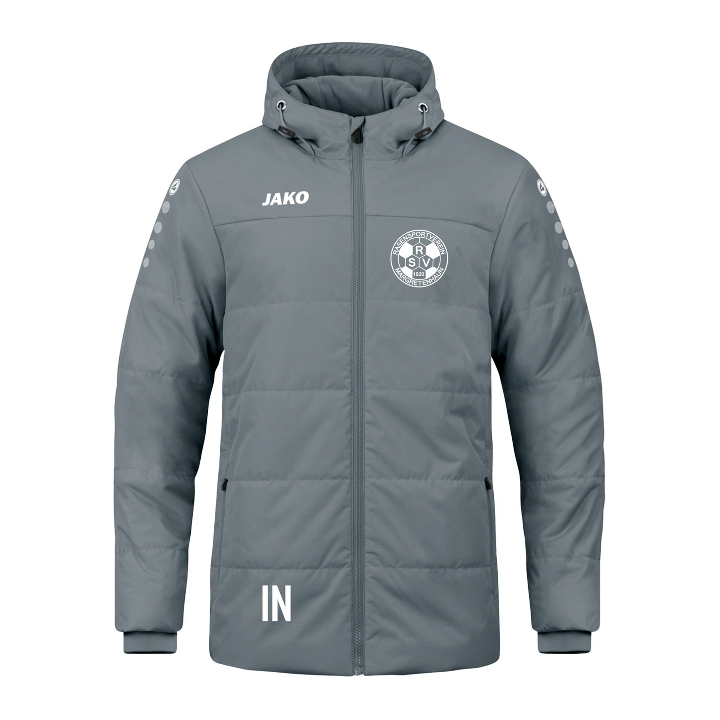 Jako Winterjacke Team mit Kapuze  steingrau (inkl. Bedruckung) - RSV Margretenhaun